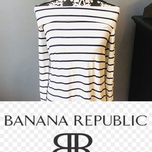 Off the shoulder navy nautical LS top